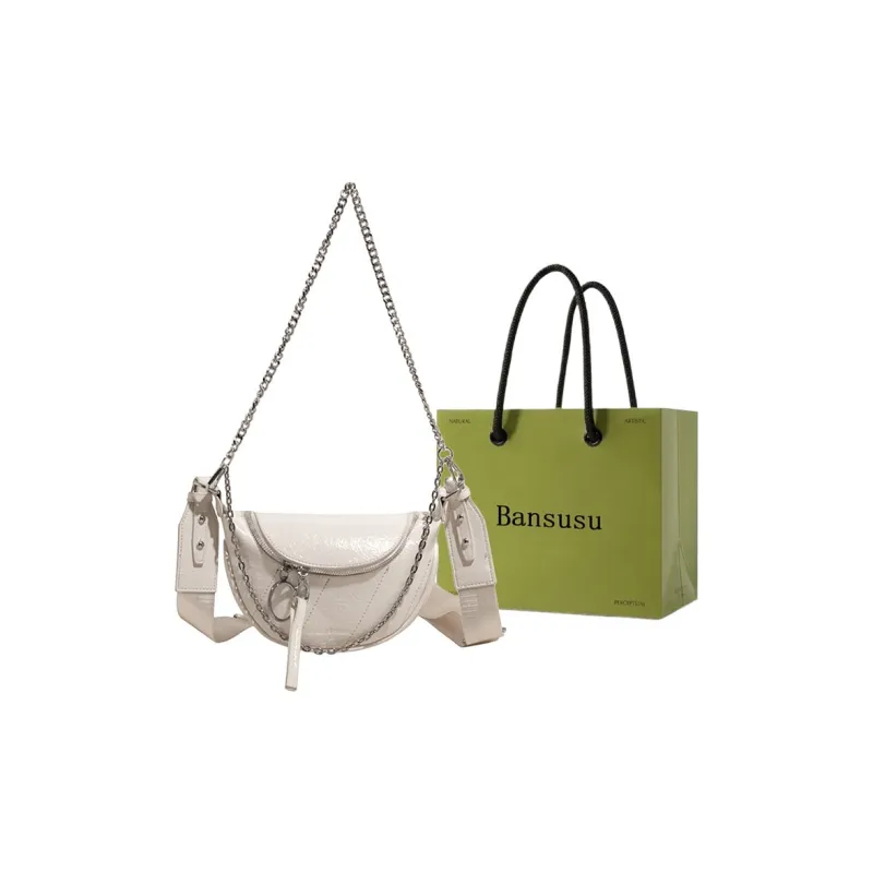 Bansusu PU Crossbody Bag, Shoulder Bag Women's White/Black/Silver/Yellow-0
