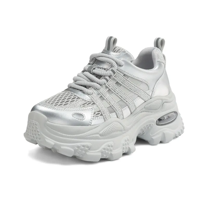 BOERDIQI Breathable Height Increase Low Top Chunky Sneakers Women's-3