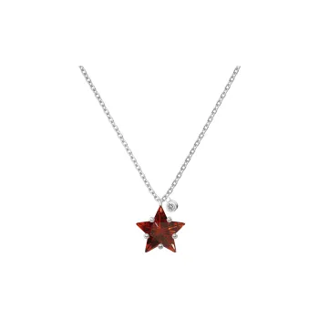 KAILEIFU S925 Silver Necklaces Women's Red