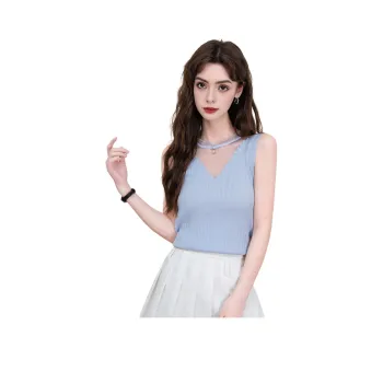 FAWENXIANGZI Tank Tops Women's Purple Blue