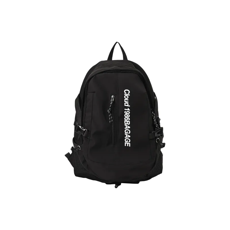 BRABOSTON Nylon Fabric Backpack Unisex White/Black-4