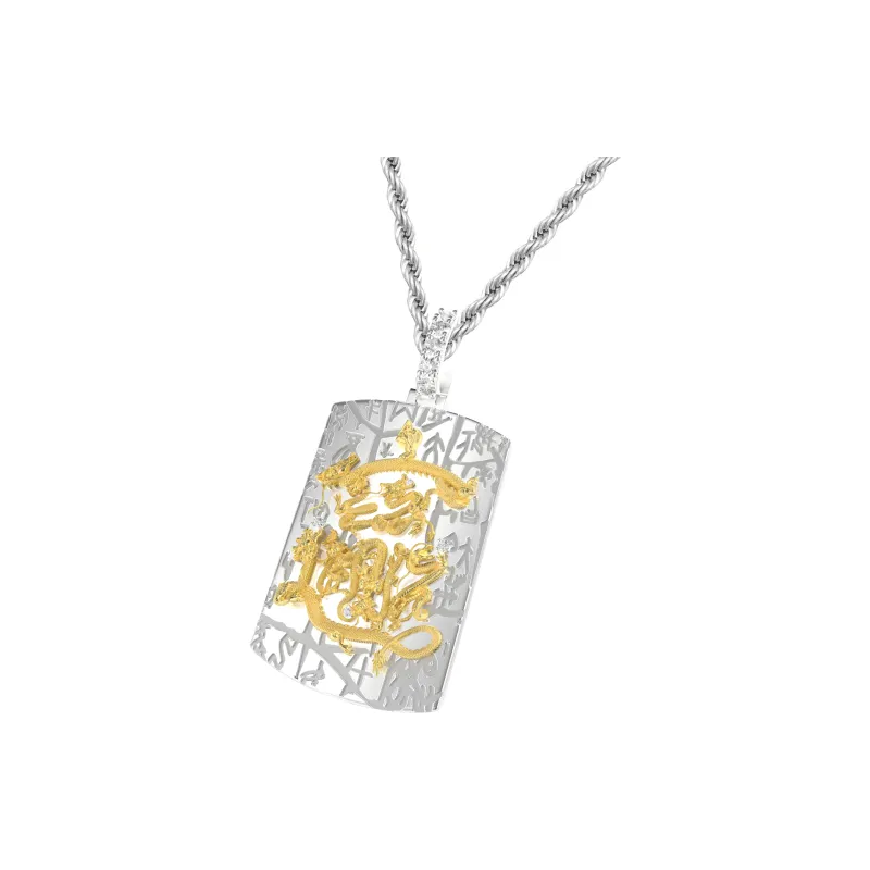 APORRO Double Layer 3D Effect Full Rhinestone Embellished Buckle Pendants Unisex-1