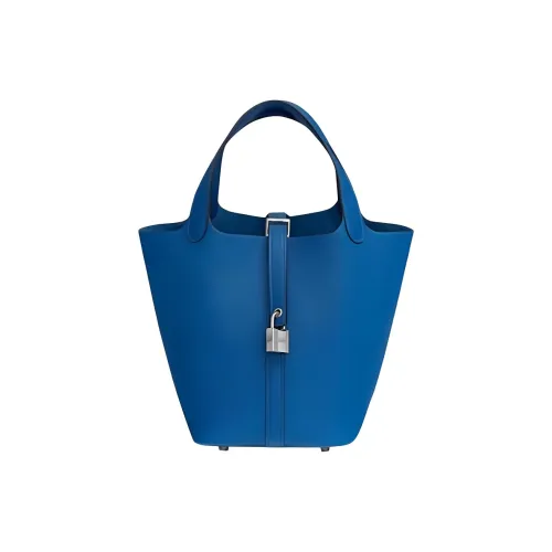 HERMES Picotin Lock Maurice Bullock Leather Basket Bag Handbag Bucket Bag Women's 71 Bleu France French Blue