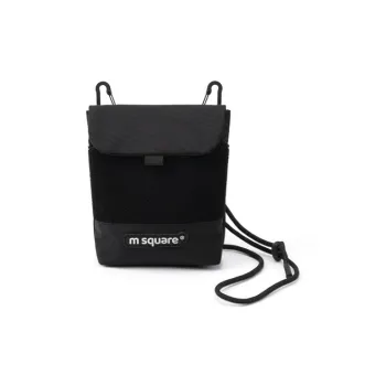 M Square Nylon Crossbody Bag Unisex Black Pineapple