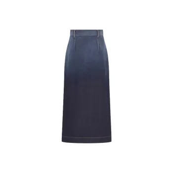 DIOR Denim Long Skirts Women's Blue