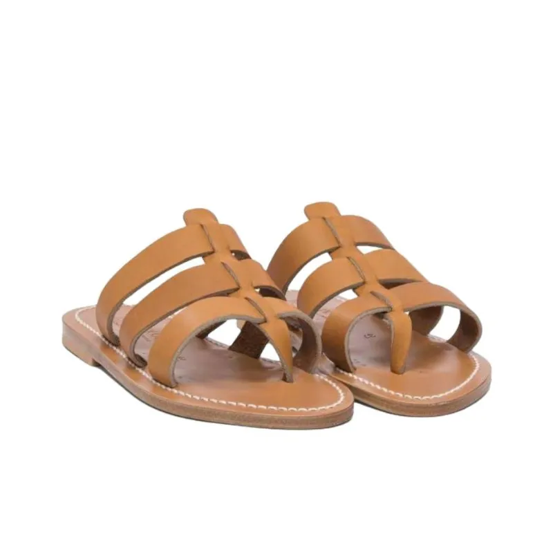 K Jacques St Tropez Slide Slippers Women's Brown-2