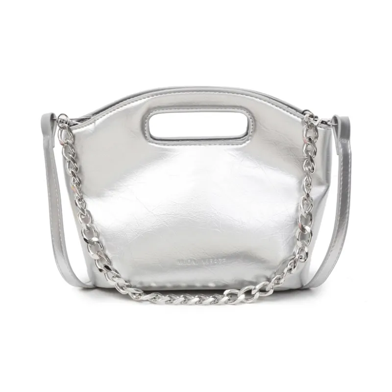 ZAVC PU One Shoulder Handbag Women's Black/Silver/Ecru-5