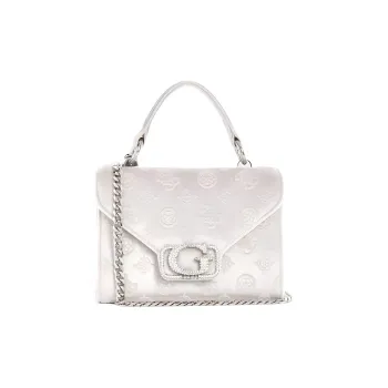 GUESS Fabric Envelope Bag Handbag Medium Size Women's Silver