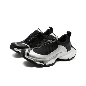 MUPPLE Slip Resistant, Abrasion Resistant, Breathable, Height Increasing Cushioning Low Top Chunky Sneakers Unisex