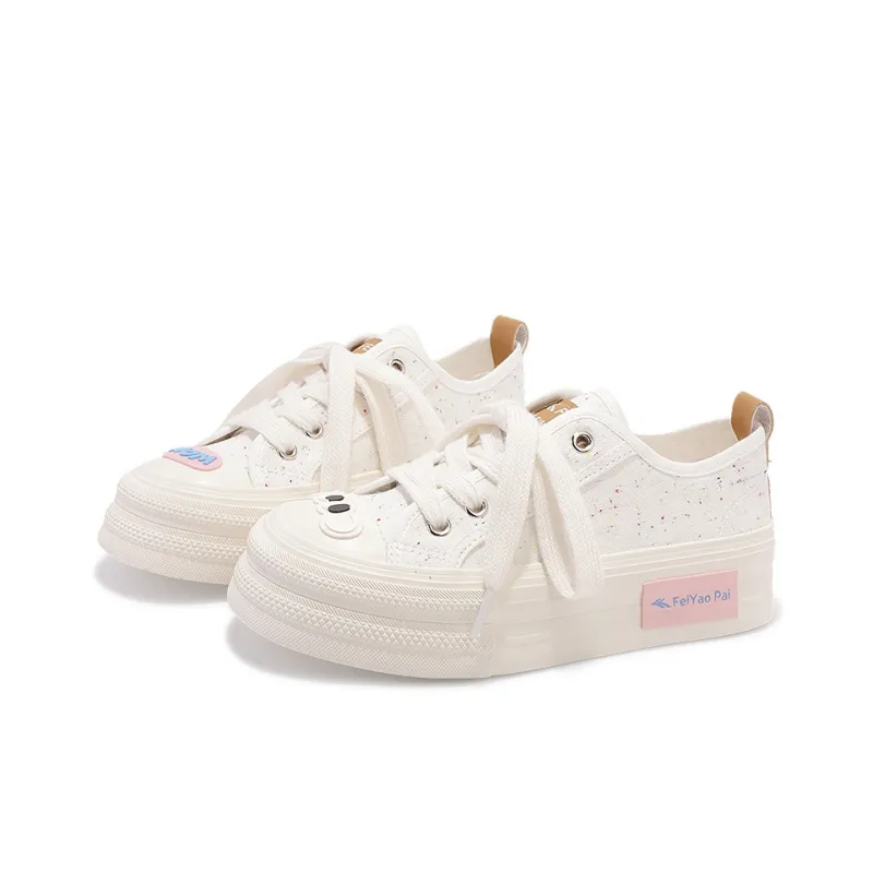 Shen Linsen Lightweight, Slip Resistant, And Abrasion Resistant Low Top Skateboard Shoes Women's Beige-3