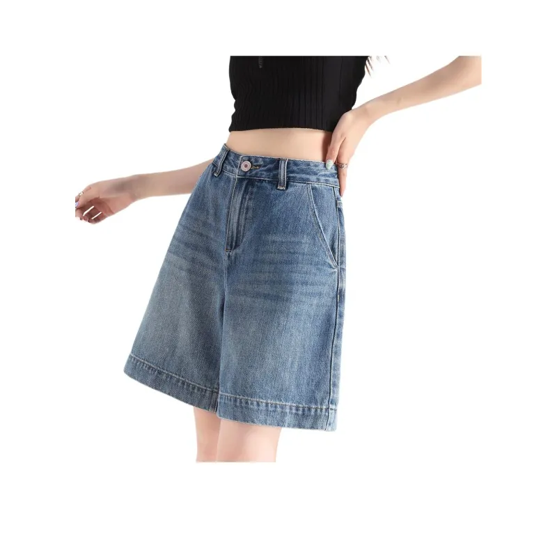 FAWENXIANGZI Denim Shorts Women's-0