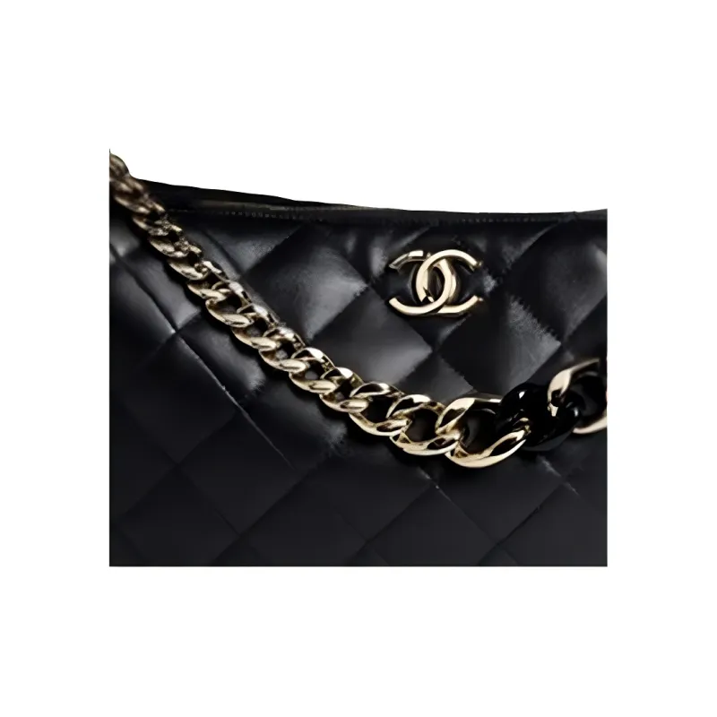 CHANEL 22c Early Spring Chain MAXI Hobo Bag Dumpling Bag Handbag Women's Black-1