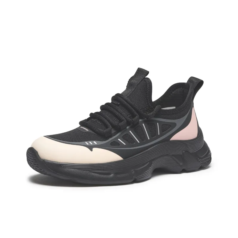 Hotwind Abrasion Resistant Breathable Low Top Casual Shoes Women's Black Beige-1