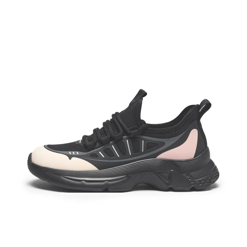 Hotwind Abrasion Resistant Breathable Low Top Casual Shoes Women's Black Beige-0