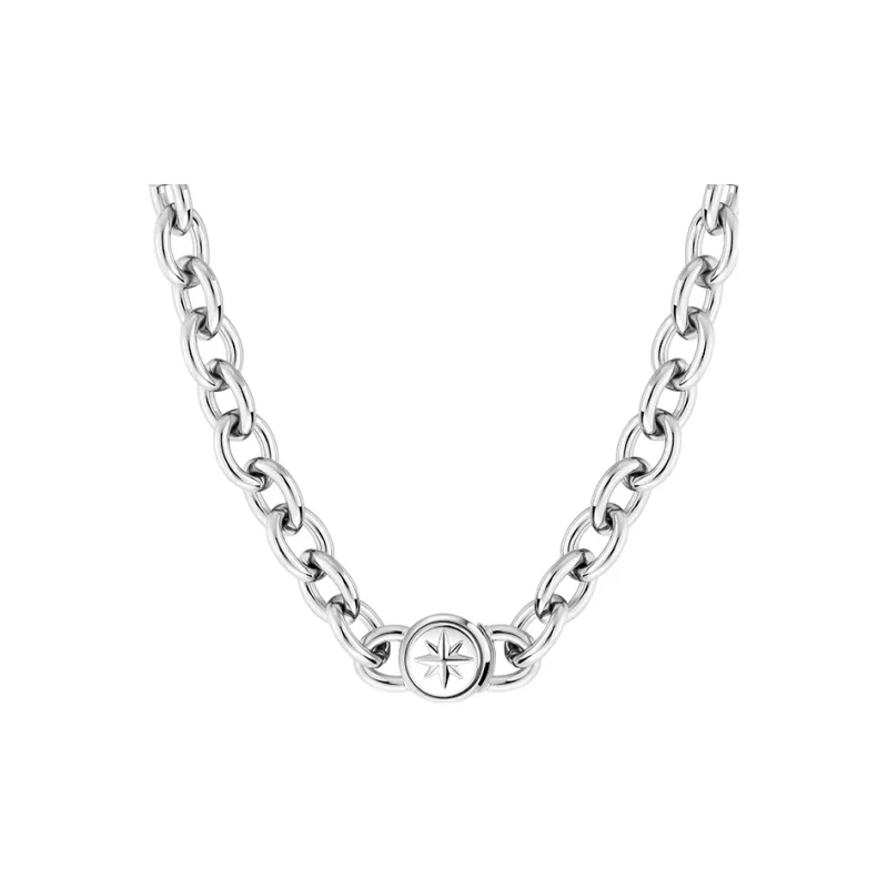 BROSWAY Titanium Steel Necklaces Men's Silver-0