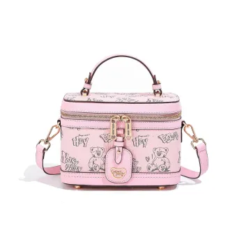 NOISY TEDDY PVC Box Bag, Shoulder Bag, Crossbody Bag, Handbag Regular Women's Light Pink/Brown/Apricot