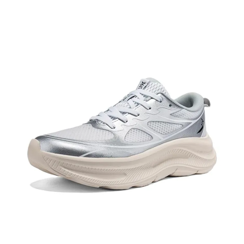 361° Anti Slip Wear Resistant Low Top Casual Sprint Running Shoes Women's Silver-2
