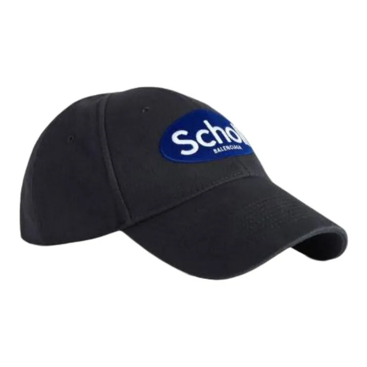 Balenciaga 100% Cotton Baseball Caps Men's Black-1