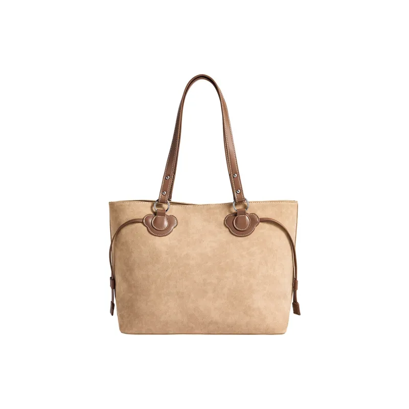 Miffy Synthetic Leather Tote Bag, Shopping Bag, Shoulder Bag Women's Brown/Light Brown-11