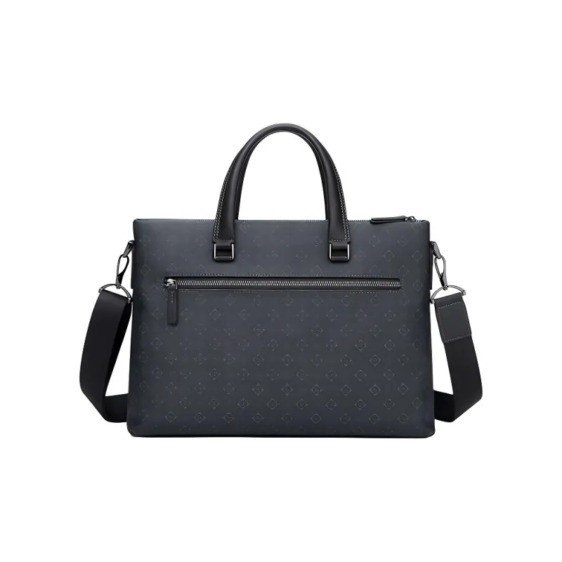 SEPTWOLVES Cow Leather Shoulder Bag, Crossbody Bag, Briefcase Large Size Men's Black-3