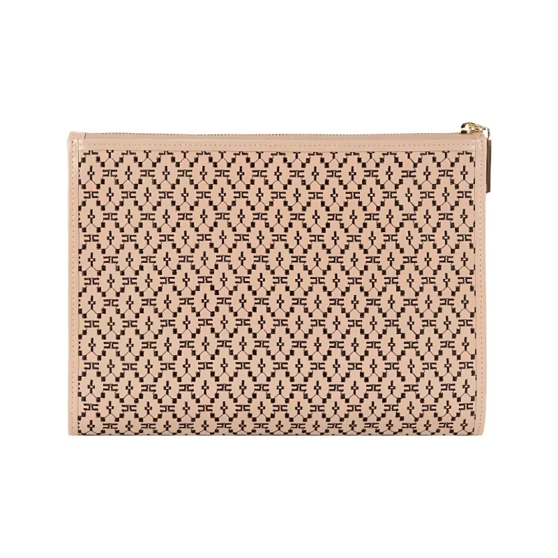 Elisabetta Franchi Leather Clutch Large Size Women's Multicolor-1
