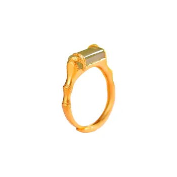 Jade Charm Yao Rings Pale Greenish White Jade Women's
