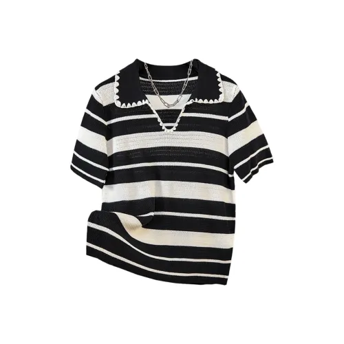 TOUCH Knitwear Women's Black White Stripes