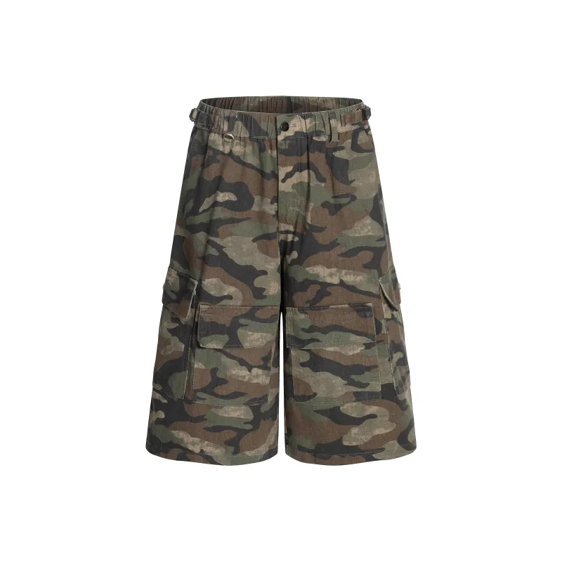 STRUCKCOOL Cargo Shorts Unisex Green Camouflage-0