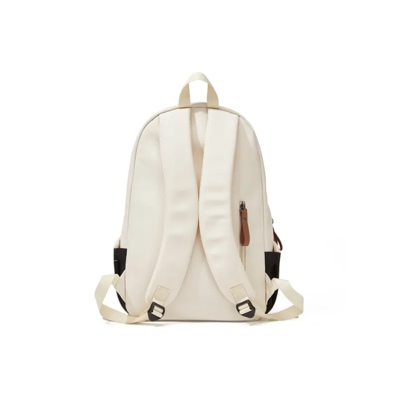 CinvaiKrose Fabric Backpack Travel Laptop Bag Regular Unisex Ecru/Black-3