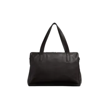 Zegna Calfskin One Shoulder Handbag Unisex Dark Brown
