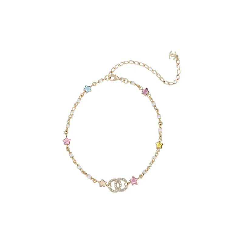 CHANEL Rhinestone Necklaces Women's Gold-1