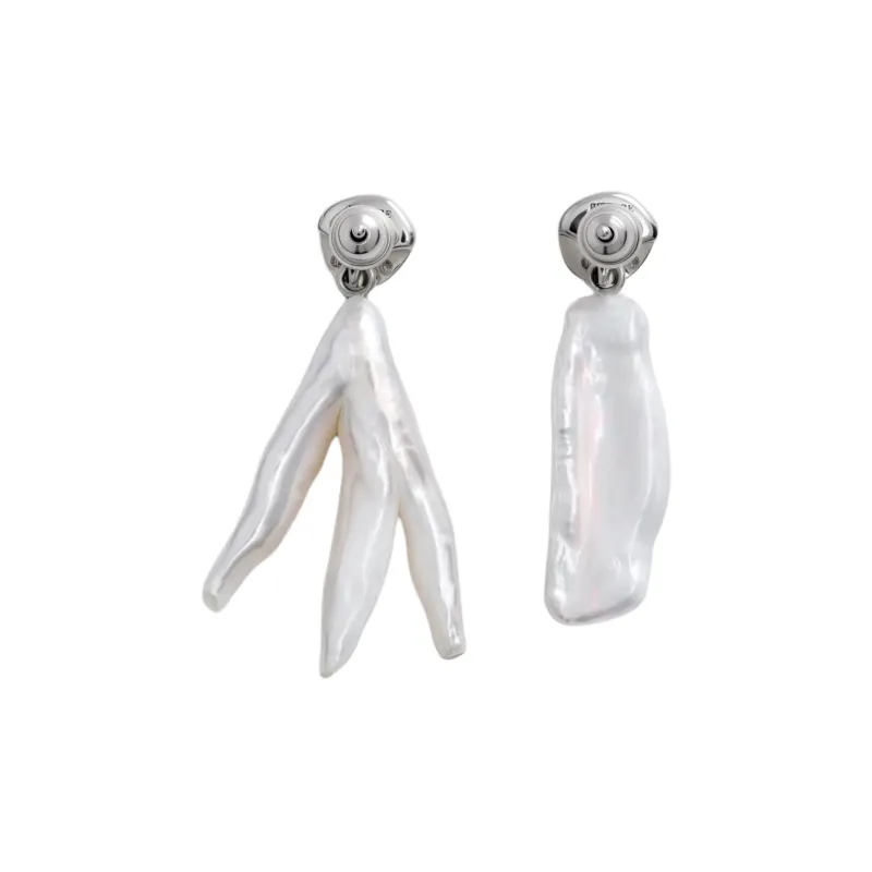 Phoebe Philo Pearl Earrings Unisex Silver-1