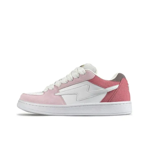 LuzaoT SUPER DRAG Lightweight Low Top Skateboard Shoes Women's White Peach Pink
