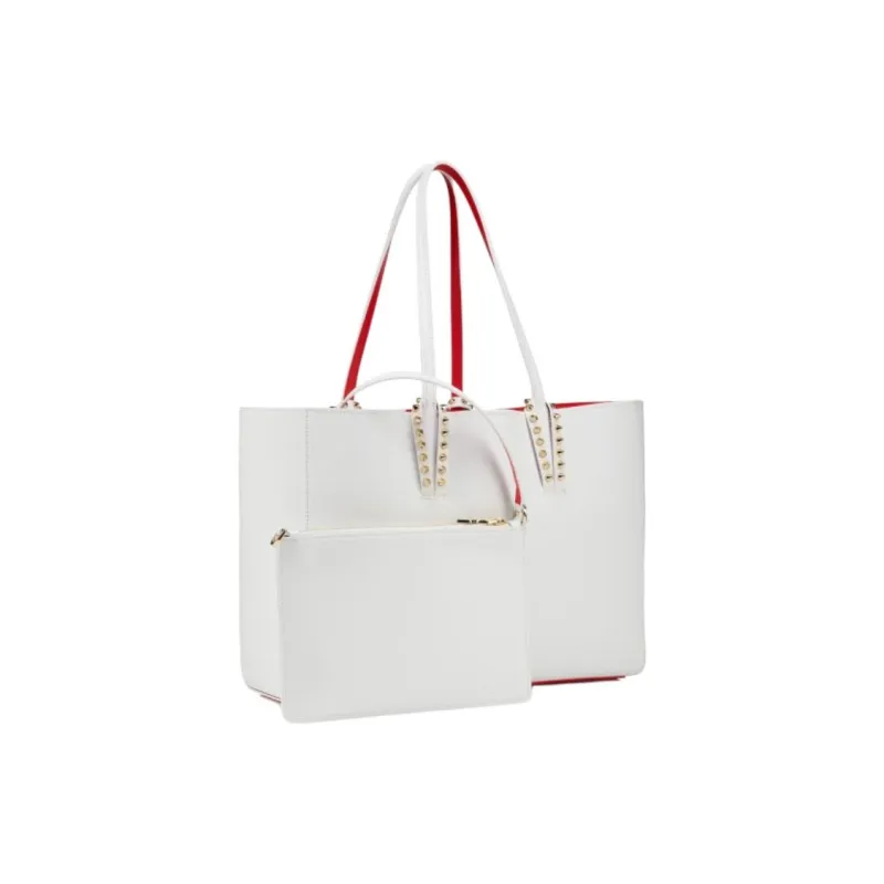 CL LUBOTING Calfskin Tote Bag, Shopping Bag, Shoulder Bag Trumpets Women's White & Red-1