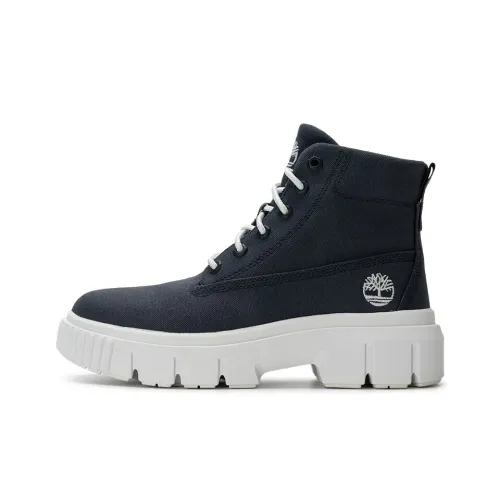 Timberland Greyfield Anti Slip Wear Resistant High Top Hiking Shoes Women's Black White