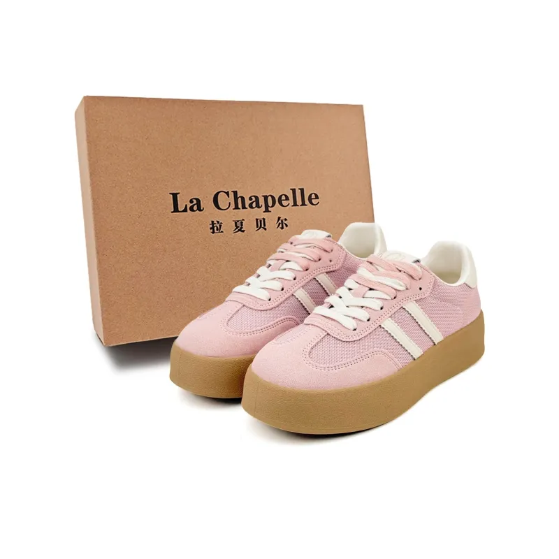 La Chapelle Slip Resistant, Abrasion Resistant, Lightweight Low Top Skateboard Shoes Women's Pink-0