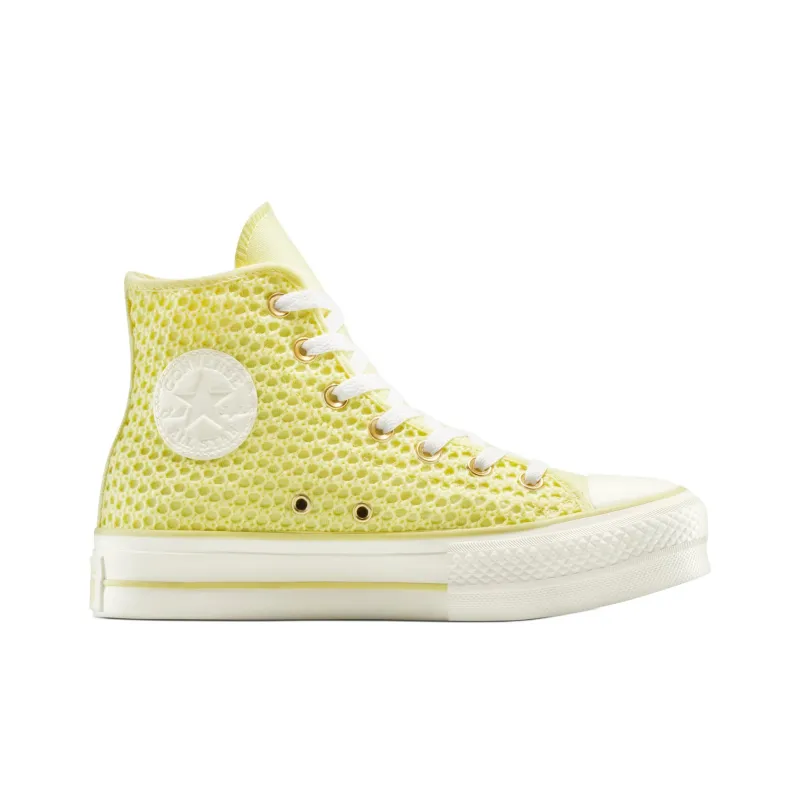 Converse Chuck Taylor All Star Lift Anti Slip Wear Resistant High Top Canvas Shoes Unisex Yellow-1