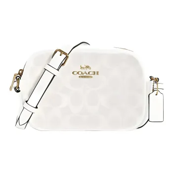 COACH Camera Leather Camera Bag, Crossbody Bag, Shoulder Bag Women's Glacier White