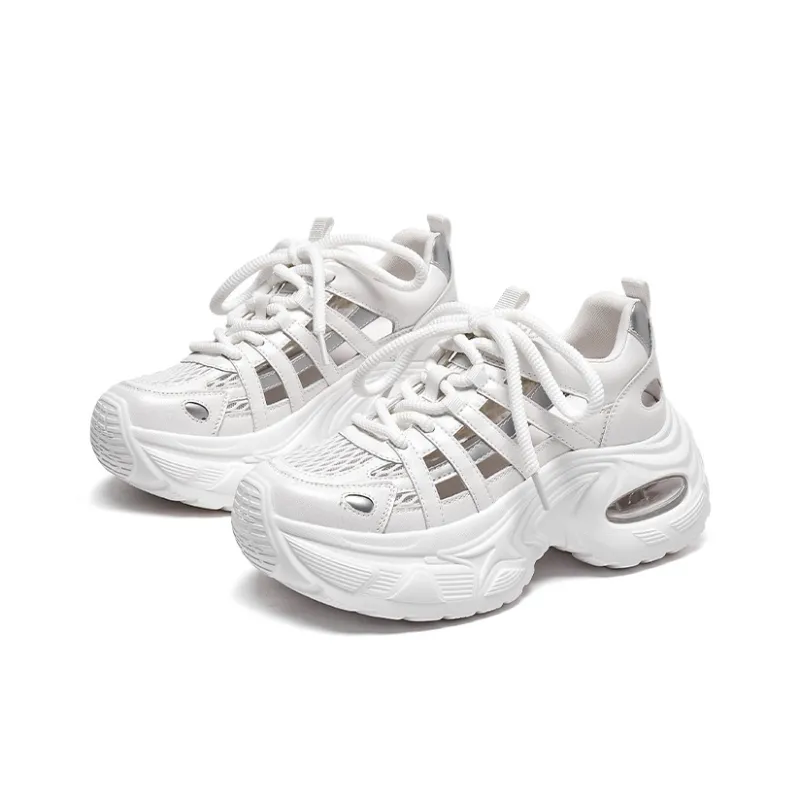 Lee Cooper Slip Resistant, Abrasion Resistant, Breathable, Height Increasing Low Top Chunky Sneakers Women's-6