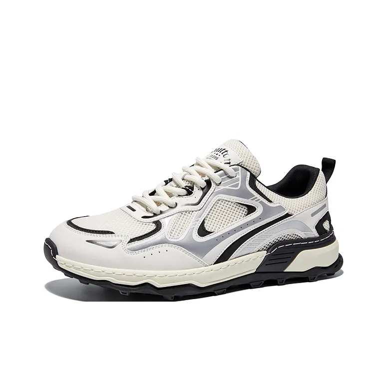 Hautton Jeans Lightweight And Breathable Low Top Casual Shoes Men's White Silver-12
