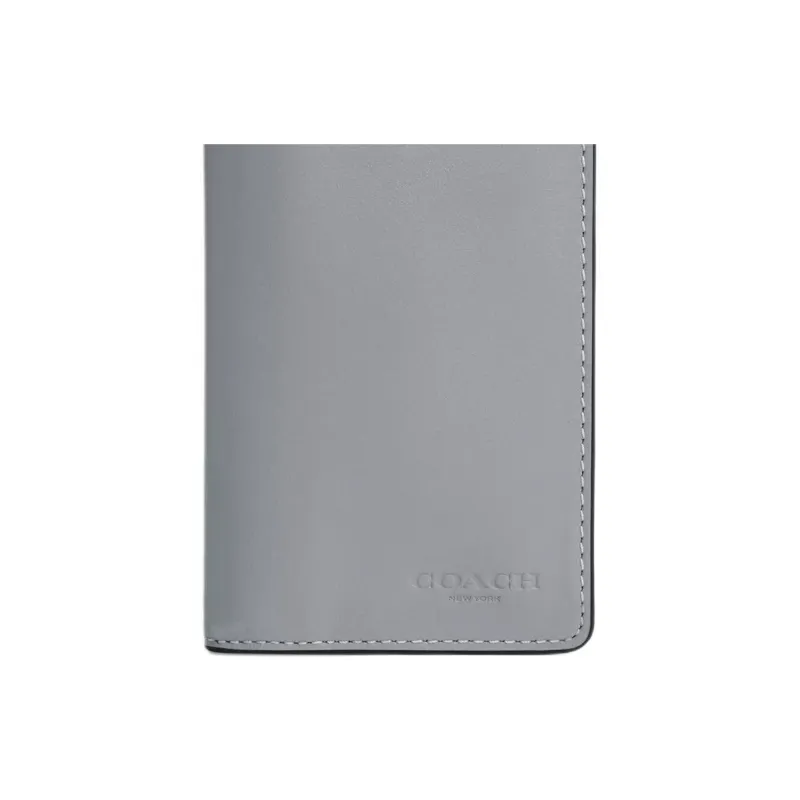 COACH Calfskin Coin Purses Wallets Mini Women's Gray Blue-3
