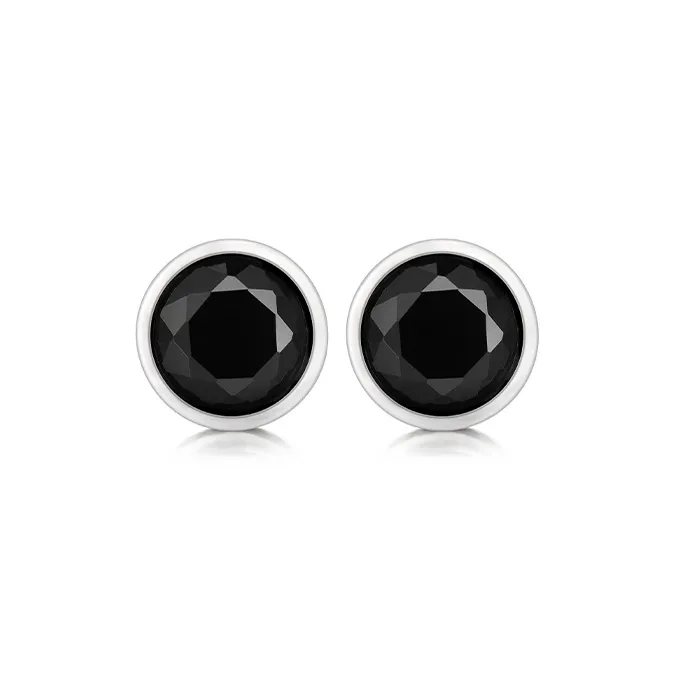 IDEAGEMER 925 Sterling Silver Stud Earrings Men's-4