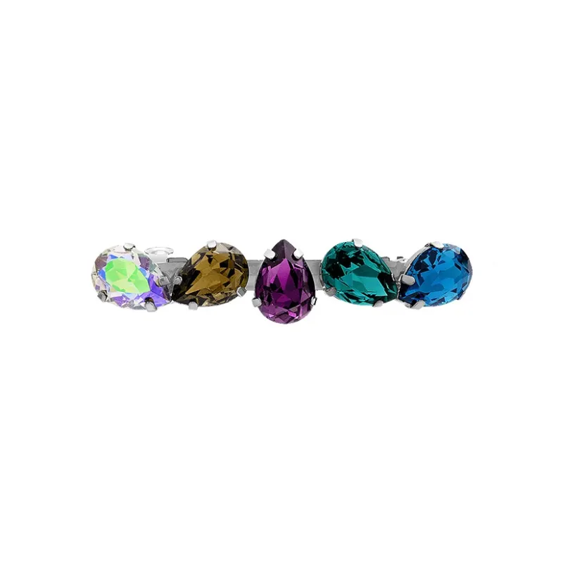 ROYALSASA Alloy Faux Crystal Hair Clips Women's-6