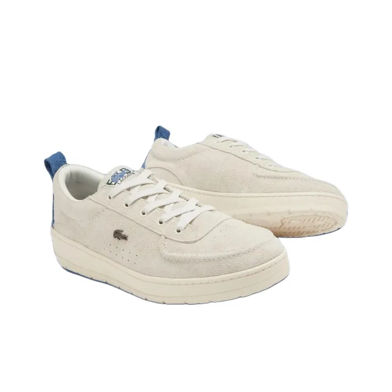 END. x LACOSTE Anti Slip Wear Resistant Low Top Skateboard Shoes Men's Gray White-1