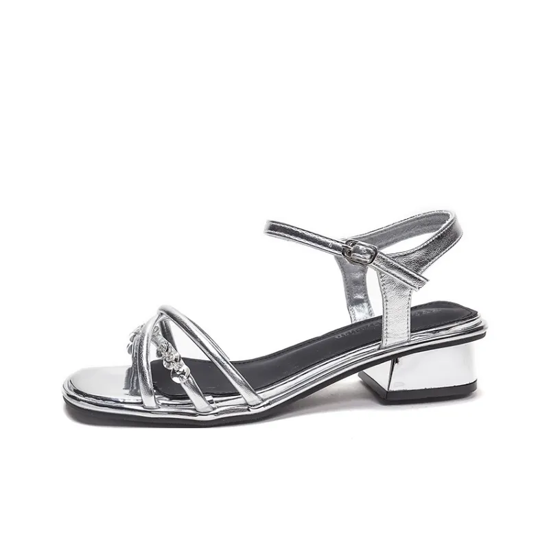 Dragon Dance One Strap Sandals Medium Heel Women's-18