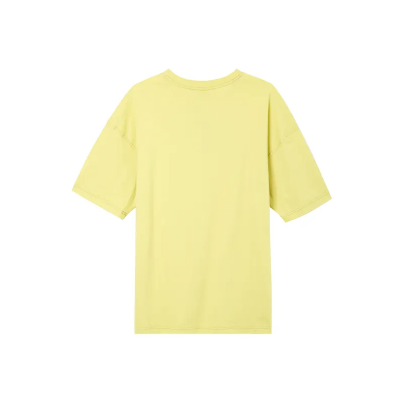 Nike SS22 Sportswear Swoosh Logo Print Retro Crewneck T-Shirt 'Light Yellow'-1