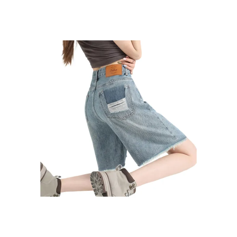 FAWENXIANGZI Denim Shorts Women's-1