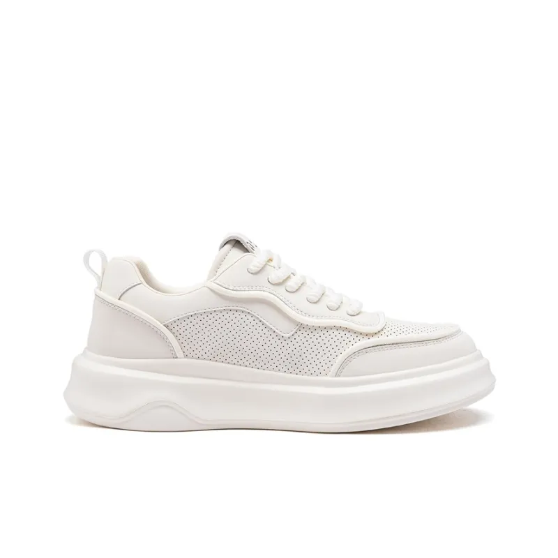 JOSINY Skateboard Shoes Men Low Top White-2