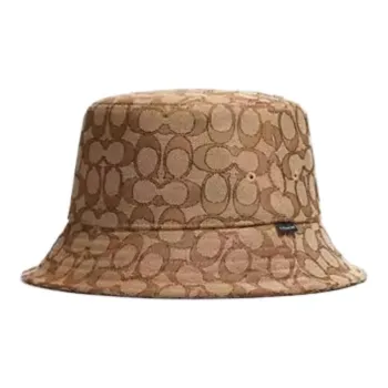 COACH Recycled Polyester, Recycled Cotton, 100% Cotton Bucket Hats Unisex Brown