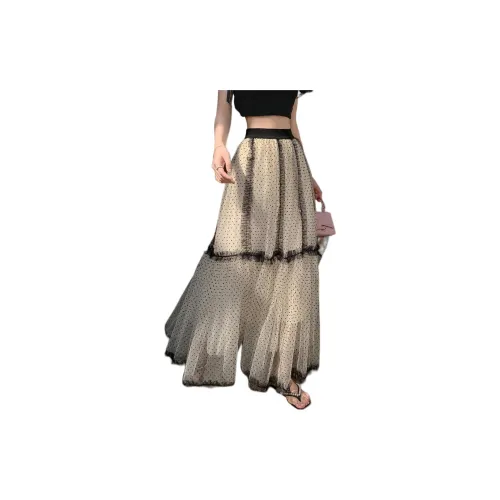 Wbwq Casual Long Skirt Women's Apricot